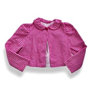 Rags Land | Limited Edition Rose Pink Smocked Houndstooth Boutique Jacket